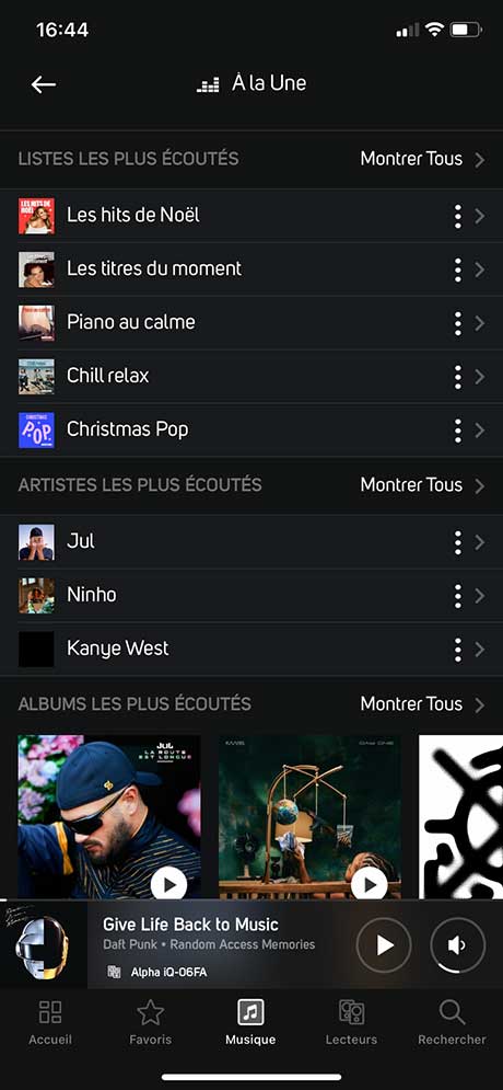 Naviguer dans votre abonnement musical Deezer avec l'application BluOS