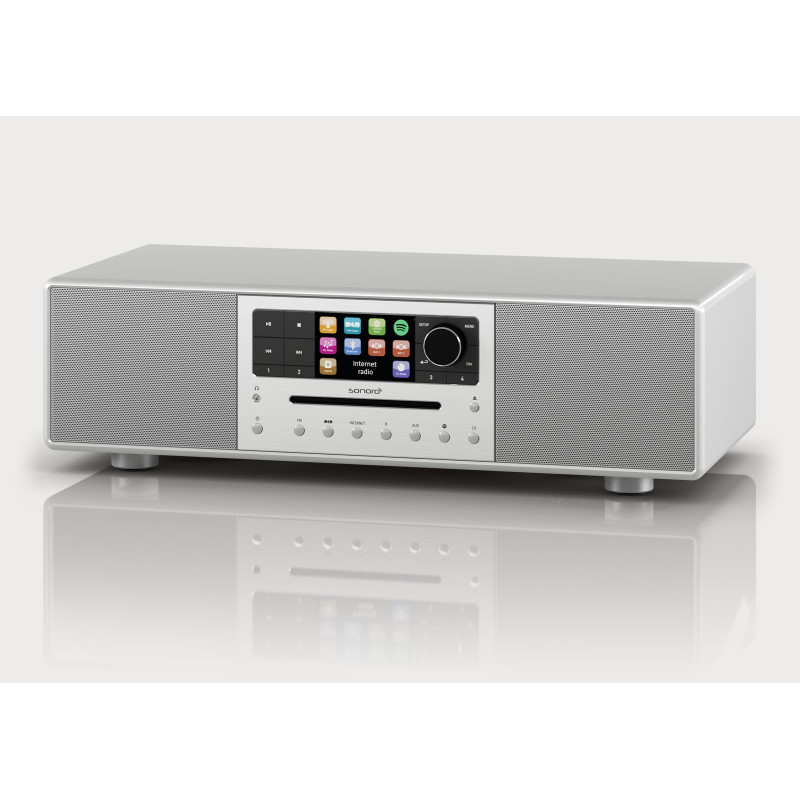 Sonoro MEISTERSTÜCK Argent - Chaîne HiFi triple tuner radio Internet/DAB/FM avec lecteur CD et réception Bluetooth