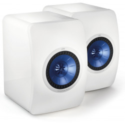 KEF LS50 Blanc laqué - Enceintes HiFi au format bibliothèque