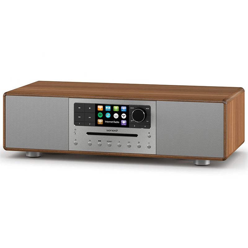 Sonoro MEISTERSTÜCK Noyer - Chaîne HiFi triple tuner radio Internet/DAB/FM avec lecteur CD et réception Bluetooth