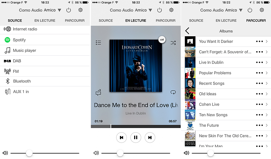 Application de télécommande du Como Audio pour gérer toutes vos sources musicales : radios web, Tidal, Deezer, Spotity, fichiers audio et les entrées HiFi Application de télécommande du Como Audio pour gérer toutes vos sources musicales : radios web, Tidal, Deezer, Spotity, fichiers audio et les entrées HiFi