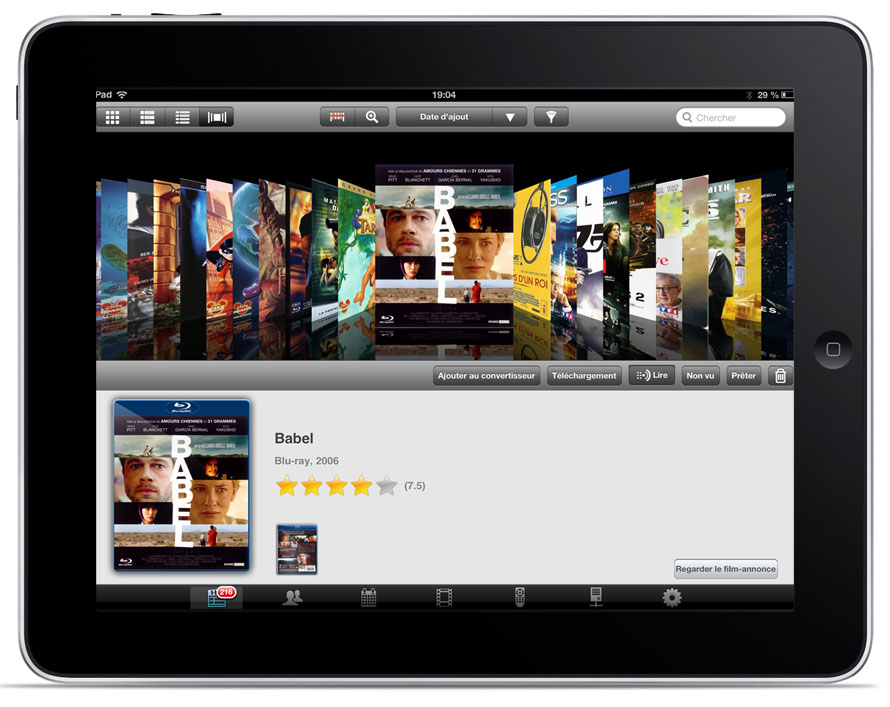 Choix d'un film depuis une tablette tactile iPad ou Android Choix d'un film depuis une tablette tactile iPad ou Android