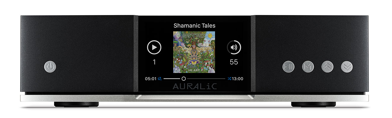 Auralic Aries G1.1 : écran couleur en façade et boutons de contrôle