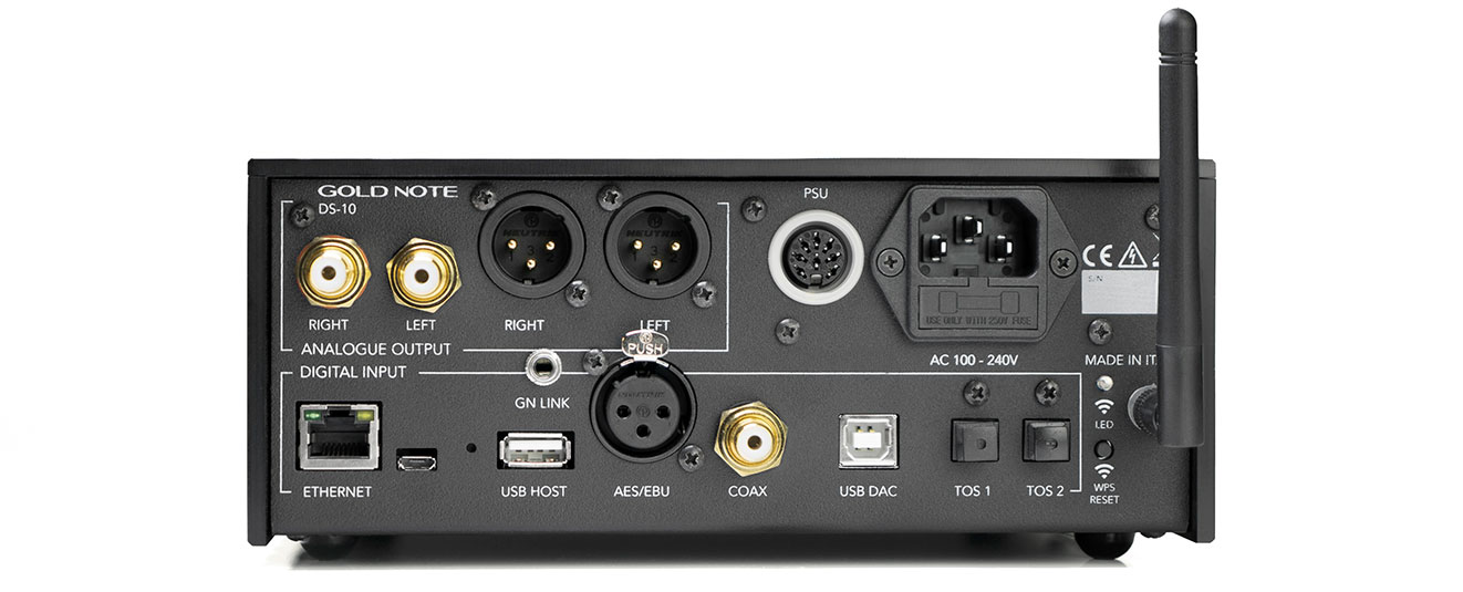 Gold Note DS-10 EVO : connectiques numériques et analogiques
